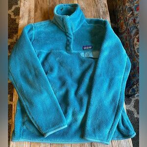 Patagonia Snap T fleece Pullover Womens size Medium Turquoise